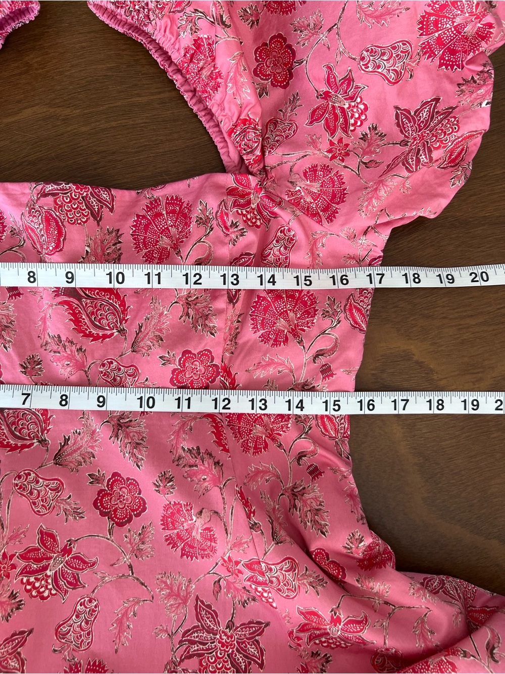 Hill House Pink Red Floral Ikat Cotton Midi Dress Size Large Matilda - Picture 5 of 15